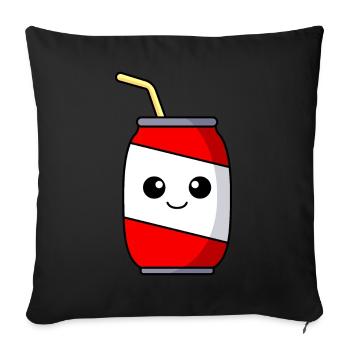 Soft drink comic - Sofa pillowcase 17,3'' x 17,3'' (45 x 45 cm) - black - Front