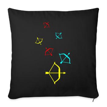 Pfeil und Bogen - Sofakissenbezug 45 x 45 cm - Schwarz - Vorne
