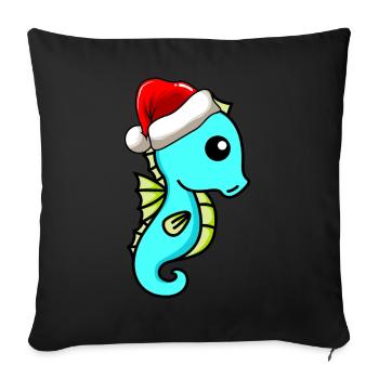 Seahorse Comic Christmas - Sofa pillowcase 17,3'' x 17,3'' (45 x 45 cm) - black - Front