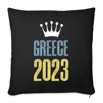 Greece 2023 Krona - Sofa pillowcase 17,3'' x 17,3'' (45 x 45 cm) - black - Front