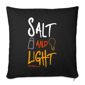 Messages Bible Salt of the Earth Light of the World - Sofa pillowcase 17,3'' x 17,3'' (45 x 45 cm) - black - Front