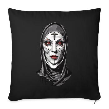 Creepy Vampire Nun Halloween Design - Sofa pillowcase 17,3'' x 17,3'' (45 x 45 cm) - black - Front