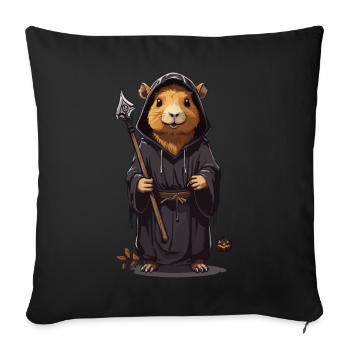 Halloween Capybara Druid Magician Capybara - Sofa pillowcase 17,3'' x 17,3'' (45 x 45 cm) - black - Front