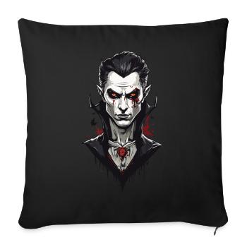 Rétro Vampire Design Spooky Halloween Movie Night - Housse de coussin décorative 45 x 45 cm - noir - Devant