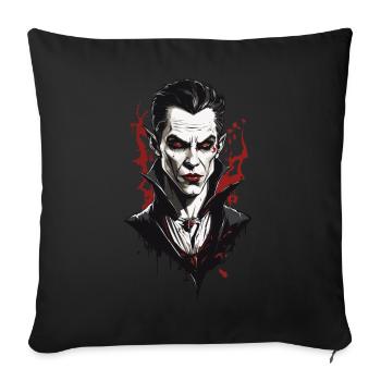 Nostalgique Vampire Halloween Movie Night Design - Housse de coussin décorative 45 x 45 cm - noir - Devant