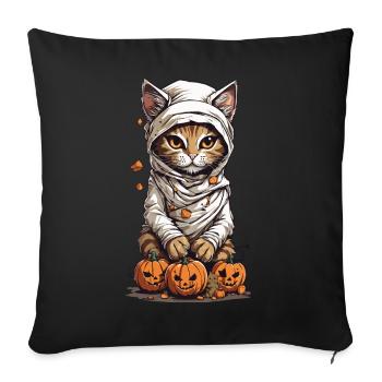 Cute Mummies Cat Halloween Cats Design - Sofa pillowcase 17,3'' x 17,3'' (45 x 45 cm) - black - Front