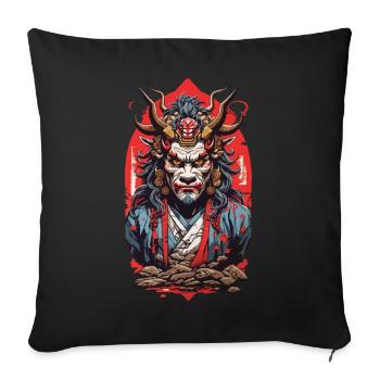 Yokai Ukiyo-e Retro Anime Art Style - Sofa pillowcase 17,3'' x 17,3'' (45 x 45 cm) - black - Front