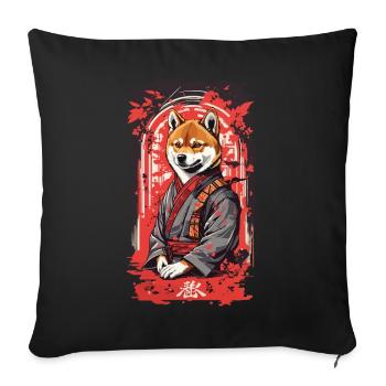 Shiba Kanji Retro Dogs Design in Japan Style - Sofa pillowcase 17,3'' x 17,3'' (45 x 45 cm) - black - Front