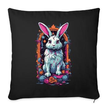 Goth Occult Magic Bunny Streetwear Design - Sofa pillowcase 17,3'' x 17,3'' (45 x 45 cm) - black - Front
