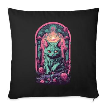 Gloomy Gothic Cat Halloween Aesthetic Cats - Sofa pillowcase 17,3'' x 17,3'' (45 x 45 cm) - black - Front