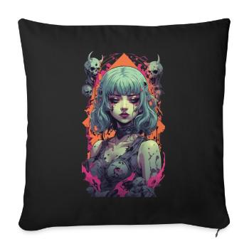 Gothic Girl Aesthetic Occult Vaporwave Design - Sofa pillowcase 17,3'' x 17,3'' (45 x 45 cm) - black - Front