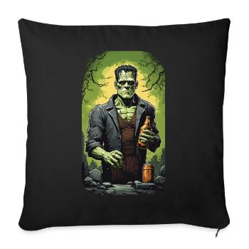 Spooky Beer Drinker Monster Halloween Design - Sofa pillowcase 17,3'' x 17,3'' (45 x 45 cm) - black - Front