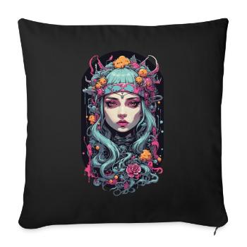 Gothique E-Girl Esthétique Occulte Streetwear Design - Housse de coussin décorative 45 x 45 cm - noir - Devant