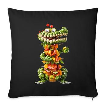 Crocodile Kebab - Sofa pillowcase 17,3'' x 17,3'' (45 x 45 cm) - black - Front