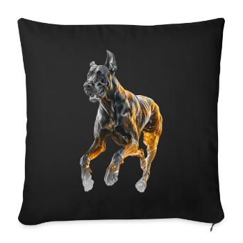 Deutsche Dogge - Sofakissenbezug 45 x 45 cm - Schwarz - Vorne