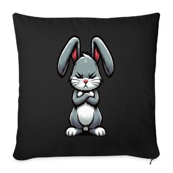 Kaninchen Hase Hasen langohr Klopfer Rammler - Sofakissenbezug 45 x 45 cm - Schwarz - Vorne