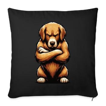 Golden Retriever Goldie Goldieowner Goldies - Sofa pillowcase 17,3'' x 17,3'' (45 x 45 cm) - black - Front