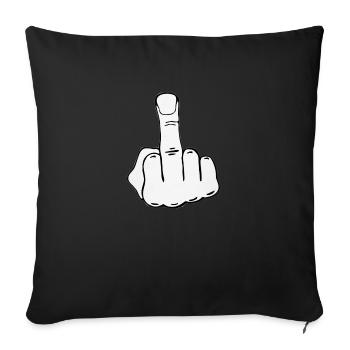 middle finger - Sofa pillowcase 17,3'' x 17,3'' (45 x 45 cm) - black - Front