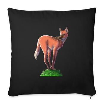 Loup à crinière sur | de colline Chien | Fuchs | Loup - Housse de coussin décorative 45 x 45 cm - noir - Devant