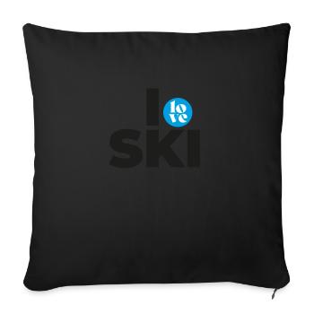 I love ski - Housse de coussin décorative 45 x 45 cm - noir - Devant