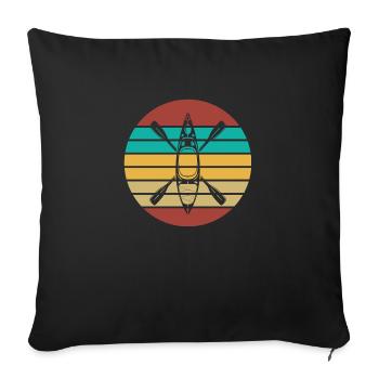 Kayak Water Sports - Sofa pillowcase 17,3'' x 17,3'' (45 x 45 cm) - black - Front