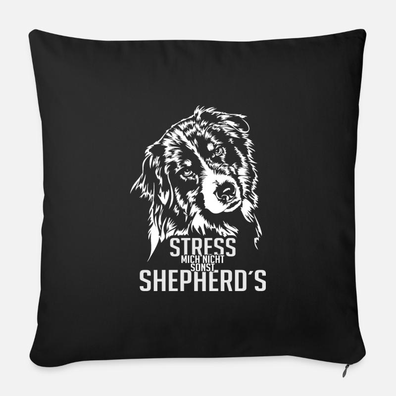 AUSSIE AUSTRALIAN SHEPHERD Hundespruch Wilsigns - Sofakissenbezug 45 x 45 cm - Schwarz