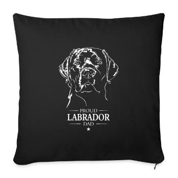 Labrador Papa Chien Chien Labbi Wilsigns - Housse de coussin décorative 45 x 45 cm - noir - Devant