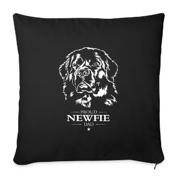 Newfie papa chien chien terre-neuve wilsigns - Housse de coussin décorative 45 x 45 cm - noir - Devant