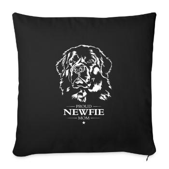 Newfie Maman Chien Chien Terre-Neuve Wilsigns - Housse de coussin décorative 45 x 45 cm - noir - Devant
