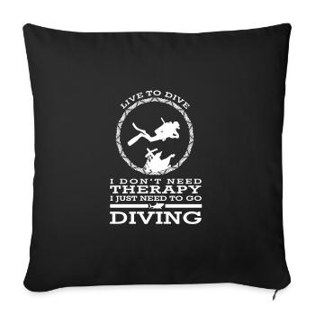 SCUBA DIVING Plongée Diving Dive fier plongeur - Housse de coussin décorative 45 x 45 cm - noir - Devant