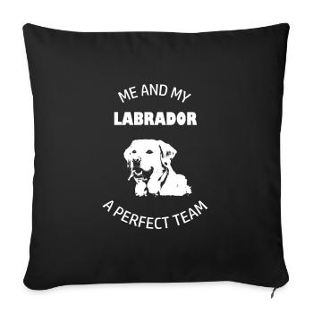 Ich und mein Labrador - Sofakissenbezug 45 x 45 cm - Schwarz - Vorne