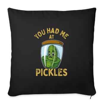 Pickles Cornichons Saying Fruit Vegan - Sofa pillowcase 17,3'' x 17,3'' (45 x 45 cm) - black - Front