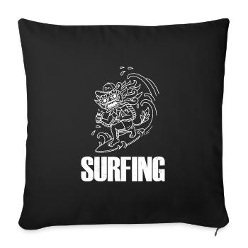 Barong Surfboard Summer Wave Bali Indonesia - Sofa pillowcase 17,3'' x 17,3'' (45 x 45 cm) - black - Front