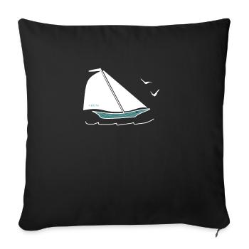 navigation à voile - Housse de coussin décorative 45 x 45 cm - noir - Devant