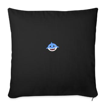 Cute Shark Illustration Design minimalism smiling - Sofakissenbezug 45 x 45 cm - Schwarz - Vorne