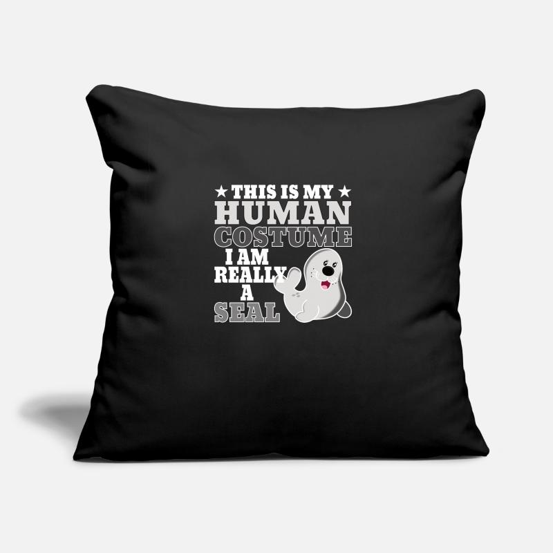 Seehund Robbe Halloween Seelöwe Geschenkidee Sofakissenbezug 45 x 45 cm