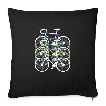 Bicycle Bike Road Bike Bicycle Collection - Sofa pillowcase 17,3'' x 17,3'' (45 x 45 cm) - black - Front