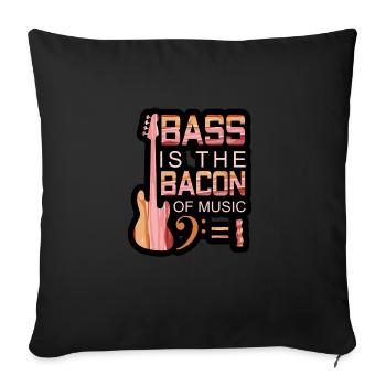Bass is the Bacon of Music - Housse de coussin décorative 45 x 45 cm - noir - Devant