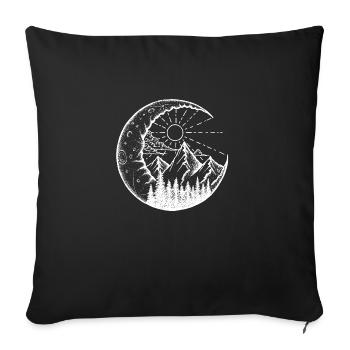 Paysage de montagne dans la lune (blanc) - Housse de coussin décorative 45 x 45 cm - noir - Devant