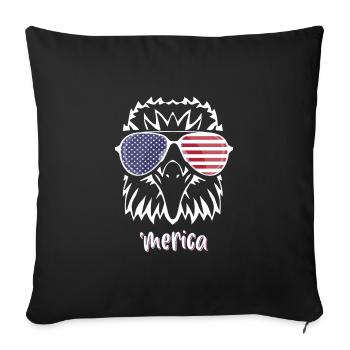 Merica July 4 USA - Sofa pillowcase 17,3'' x 17,3'' (45 x 45 cm) - black - Front