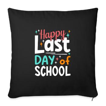 Dernier jour d’école - Housse de coussin décorative 45 x 45 cm - noir - Devant