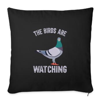 Birds Are Watching - Sofa pillowcase 17,3'' x 17,3'' (45 x 45 cm) - black - Front
