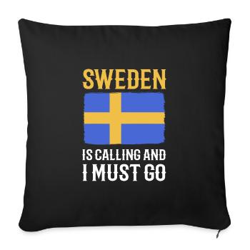 Suède Suédois - Housse de coussin décorative 45 x 45 cm - noir - Devant