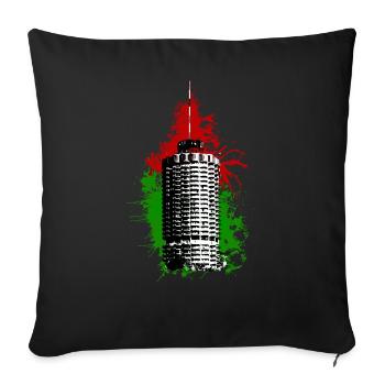 Hotelturm Augsbourg - Rouge Vert - Housse de coussin décorative 45 x 45 cm - noir - Devant