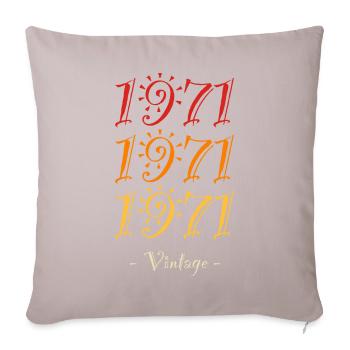 Jahrgang 1971 - Sofakissenbezug 45 x 45 cm - helles Taupe - Vorne