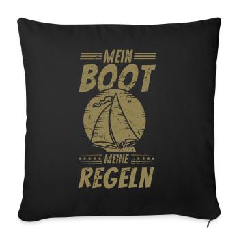 Segeln mein Boot meine Regeln - Sofakissenbezug 45 x 45 cm - Schwarz - Vorne