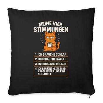 Mes Quatre Humeurs Drôle de Chat - Housse de coussin décorative 45 x 45 cm - noir - Devant