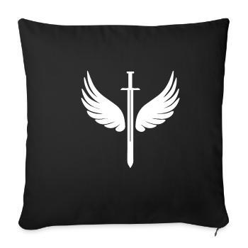 Sword with wings - Sofa pillowcase 17,3'' x 17,3'' (45 x 45 cm) - black - Front