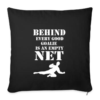Gardien de but de Floorball - Housse de coussin décorative 45 x 45 cm - noir - Devant