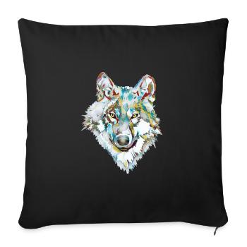 Dog Wolf Ice Cream - Sofa pillowcase 17,3'' x 17,3'' (45 x 45 cm) - black - Front